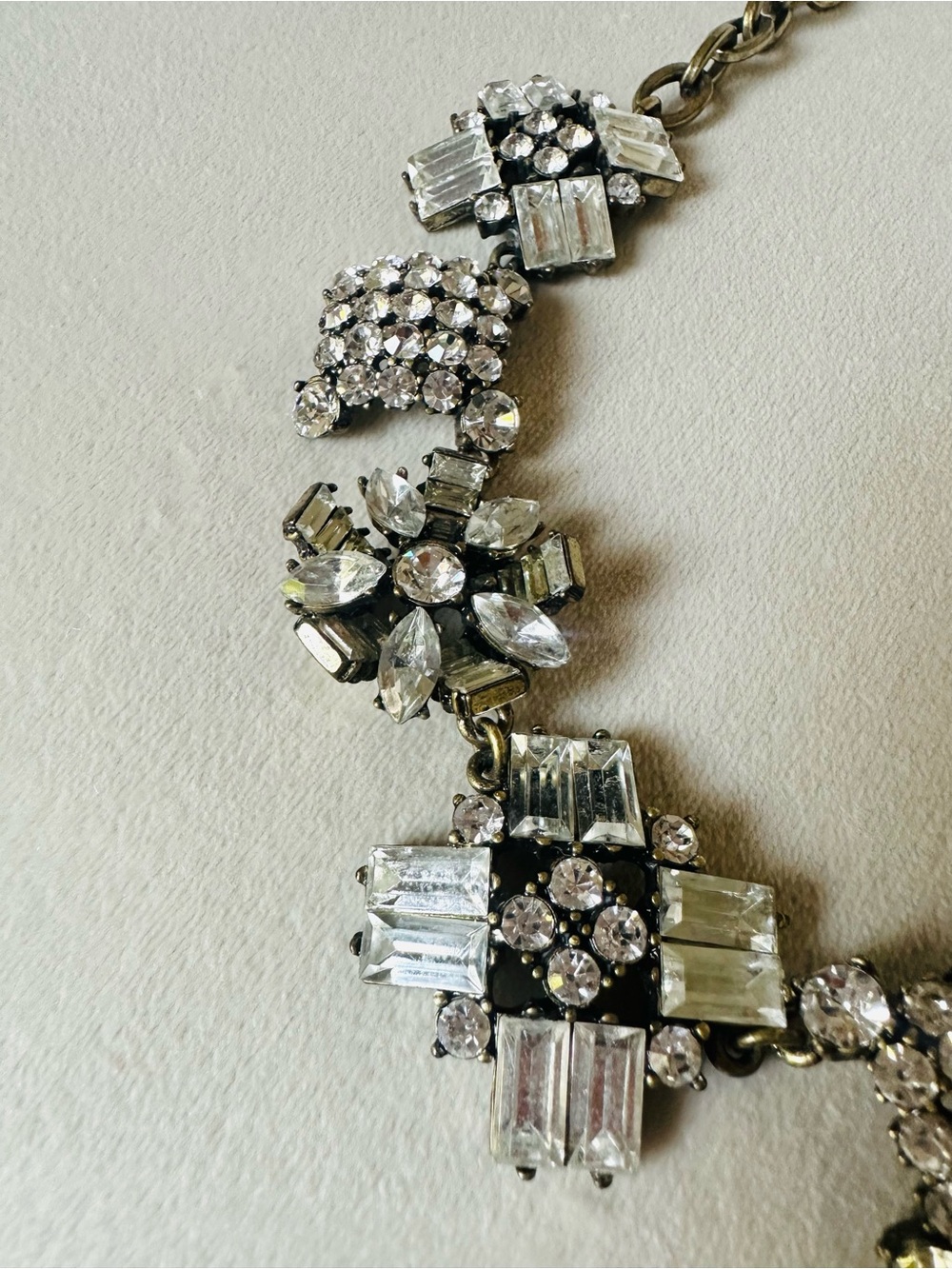 J. Crew Jeweled Cluster Necklace - Gold Tone - Picture 2 of 4